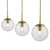 Dar Lighting Jocelyn 3 Light Natural Brass with Clear Diffusers Bar Pendant Light 