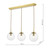 Dar Lighting Jocelyn 3 Light Natural Brass with Clear Diffusers Bar Pendant Light 