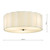 Dar Lighting Noura 3 Light White with Ivory Shaded Flush Ceiling Light 