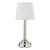 Dar Lighting Virgil Polished Nickel Rechargeable With Ivory Shade LED Table Lamp 