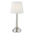 Dar Lighting Virgil Polished Nickel Rechargeable With Ivory Shade LED Table Lamp 