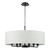 Dar Lighting Tyler 6 Light Matt Black with White Shaded Pendant Light 