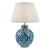 Dar Lighting Dakari Blue and Antique Brass With Ivory Shade Table Lamp 