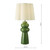Dar Lighting Jordana Green and Polished Chrome with Ivory Shade Table Lamp 
