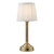 Dar Lighting Virgil Matt Antique Brass Rechargeable With Ivory Shade LED Table Lamp 