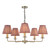 Dar Lighting Favian 5 Light Matt Bronze with Red Shades Pendant Light 