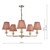 Dar Lighting Favian 5 Light Matt Bronze with Red Shades Pendant Light 