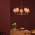 Dar Lighting Favian 5 Light Matt Bronze with Red Shades Pendant Light 