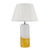 Dar Lighting Deandra Yellow and White Art Glass With Ivory Shade Table Lamp 