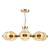 Ophira 8 Light Antique Gold and Amber Ribbed Diffusers Pendant Light