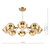 Ophira 8 Light Antique Gold and Amber Ribbed Diffusers Pendant Light