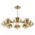 Dar Lighting Ophira 8 Light Antique Gold and Amber Ribbed Diffusers Pendant Light 