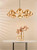 Dar Lighting Ophira 8 Light Antique Gold and Amber Ribbed Diffusers Pendant Light 