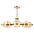 Dar Lighting Ophira 8 Light Antique Gold and Amber Ribbed Diffusers Pendant Light 