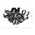 Dar Lighting Swash 4 Light Polished Chrome With Black Ribbons Flush Ceiling Light 