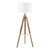 Dar Lighting Easel Light Wood and Polished Chrome With White Shade Floor Lamp 