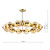 Ophira 12 Antique Gold and Amber Ribbed Diffusers Pendant Light