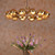 Dar Lighting Ophira 12 Antique Gold and Amber Ribbed Diffusers Pendant Light 
