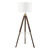 Dar Lighting Easel Dark Wood and Antique Brass With White Shade Floor Lamp 