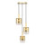 Dar Lighting Savannah 3 Light Satin Gold and Gold Ombre Diffusers Cluster Pendant Light 