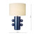 Dar Lighting Tisha Blue and Polished Chrome With Ivory Shade Table Lamp 