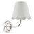 Dar Lighting Navarro Polished Nickel Rechargeable With Ivory Shade LED Wall Light 