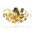 Dar Lighting Swash 4 Light Polished Chrome With Gold Ribbons Flush Ceiling Light 