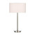 Dar Lighting Tuscan Satin Chrome With Ivory Shade Table Lamp 