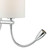 Dar Lighting Feta 2 Light Polished Chrome with Ivory Shade Adjustable Reading LED Wall Light 