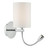Dar Lighting Feta 2 Light Polished Chrome with Ivory Shade Adjustable Reading LED Wall Light 