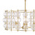 Dar Lighting Yuridia 4 Light Satin Gold and Clear Ribbed Glass Pendant Light 