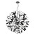 Dar Lighting Swash 12 Light Black with Black and Aluminium Ribbons Pendant Light 