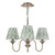 Dar Lighting Lydian 3 Light Antique Bronze with Soft Green Shades Pendant Light 