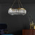 Dar Lighting Sigourney 8 Light Satin Gold and Clear Crystal Pendant Light 