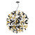 Dar Lighting Swash 12 Light Black with Black and Gold Ribbons Pendant Light 