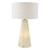 Dar Lighting Paget Matt Antique Brass and Alabaster with White Shade Table Lamp 