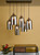 Dar Lighting Alma 6 Light Matt Black and Brass with Smoked Glass Shades Bar Pendant 