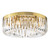 Dar Lighting Sigourney 6 Light Satin Gold and Clear Crystal Flush Ceiling Light 