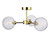 Firstlight Products Garrick 3 Light Polished Brass with Ribbed Glass Semi-Flush Ceiling Light 