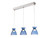 Firstlight Products Royale 3 Light Chrome with Blue Glass LED Bar Pendant Light 