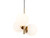 Oyster 3 Light Brushed Brass with Opal Glass Pendant