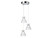 Firstlight Products Royale 3 Light Chrome with Clear Glass LED Cluster Pendant Light 