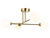Firstlight Products Lando 4 Light Brushed Brass with Opal glass Semi-Flush Ceiling Light 