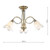 Doublet 3 Light Antique Brass with Alabaster Glass Semi Flush Pendant light