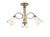 Dar Lighting Doublet 3 Light Antique Brass with Alabaster Glass Semi Flush Pendant light - Clearance 