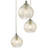 Dar Lighting Federico 5 Light Polished Chrome and Clear Wired Glass Cluster Pendant - Clearance 