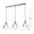Dar Lighting Hadano 3 Light Antique Chrome with Scalloped Bell Glass Bar Pendant Light 