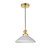 Dar Lighting Hadano Natural Brass with Ceramic Shallow Shade Pendant Light - Clearance 