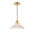 Dar Lighting Hadano Natural Brass with Ceramic Shallow Shade Pendant Light - Clearance 