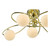 Dar Lighting Lysandra 6 Light Polished Gold with Opal Glass Diffuser Semi Flush Ceiling Light - Clearance 